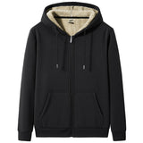 Big Size Mens Clothes Winter Thick Warm Hoodie Men Fleece Brushed Hooded Zip-up Sweatshirt 7XL 8XL Large Size Thermal Hoody Male