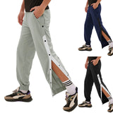 Sports Pants Men's Casual Sweatpants Fashion Side-open Button-down Pants Fashion Elastic Waist Pants Pantalones Hombre