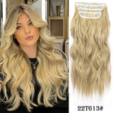 4Pcs/Set 20Inch Synthetic Hair Clip In Long Wavy Thick Hairpieces For Women Full Head Synthetic Hair Extensions Ombre Hairpieces