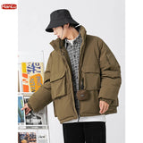 Men Jacket Winter Streetwear Parkas Thicken Warm Many Pocket Down Cotton Padded  Functional Jackets Fashion Casual  Coats Male