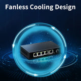 HORACO 2.5G Ethernet Switch 5 Port 2500Mbps Network Switcher 10G SFP Uplink Hub Internet Splitter Auto MDI/MDIX Plug and Play
