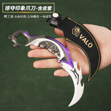 16CM Valorant Game Peripheral Shadow Sect Claw Blade with Leather Sheath Full Metal Replica Miniature Fantasy Figurine Ornaments