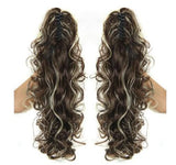 Synthetic Long Wavy Claw Clip On Ponytail Drawstring Hairpiece Wave Curly Black Brown Blonde Ombre Fake Hair for Women