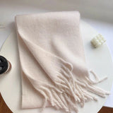 Luxury Cashmere Bright Solid Color Women Scarf Winter Shawl and Wrap Classic Tassel Female Foulard Thick Blanket Shawl Accessory