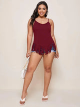 Finjani Plus Size Women's Cami Slip Shoulder Fringe Hem Cami Cover Up Casual Clothing For Summer New