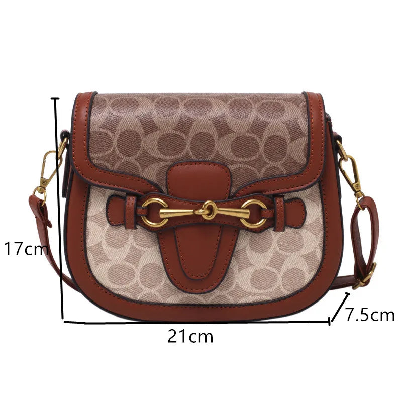 Women Bag 2023 Hot New Fashion Retro Crossbody Bag Luxury Women's Bag Saddle Bag Wide Shoulder Strap Single Shoulder Bag Totes