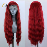 Charisma Red Wig Long Wavy Synthetic Lace Front Wigs For Women Heat Resistant Fiber Natural Hairline Lace Wigs Cosplay