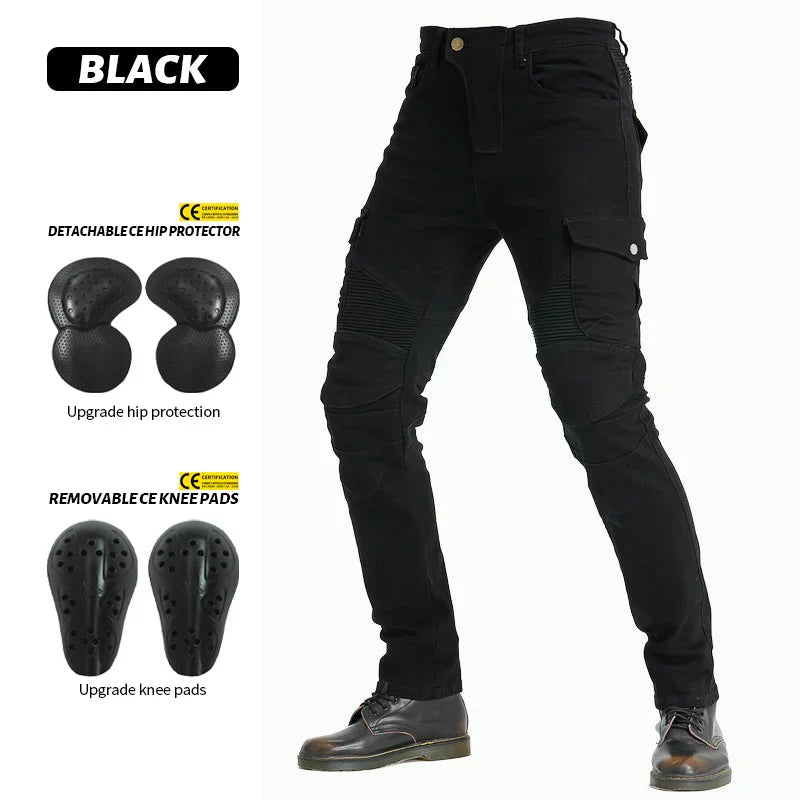 Men Jeans Men Motorcycle Pants Motorcycle Jeans Protective Gear Riding Touring Motorbike Trousers With Hip and Knee Gears