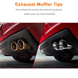 Car Double Outlet 63MM Exhaust Muffler Tip Universal 2.5inch Inlet 89/101mm Outlet Stainless Steel Double Wall for Golf BMW