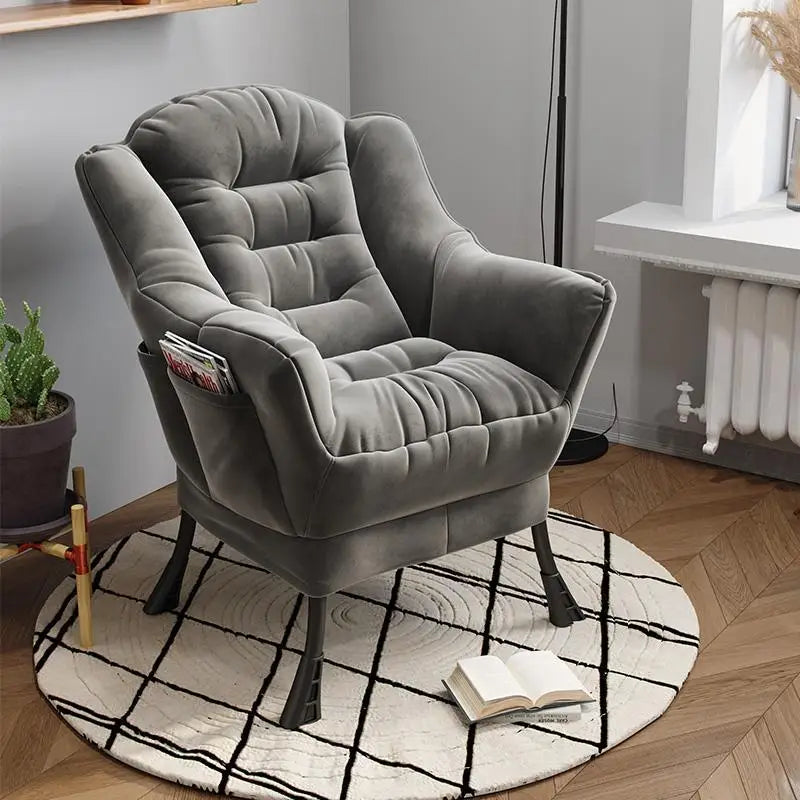 New Living Room Chairs Lazy Leisure Home Light Back chair sofa chair Bedroom Home comfortable Sofa Chair Armchair with Footrest