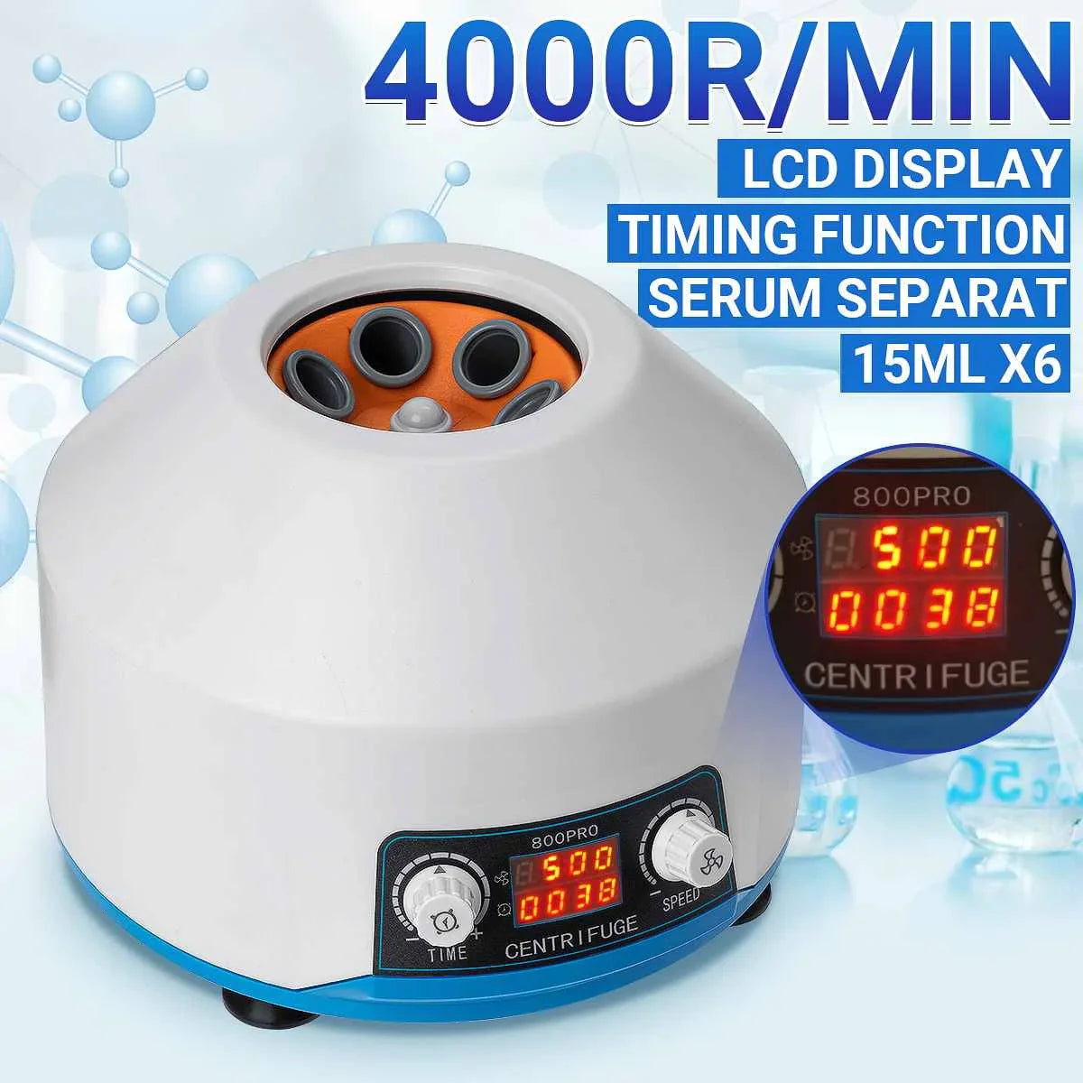 110V/220V Timing Function Electric Centrifuge Serum Separat 4000r/min Laboratory Lab Medical Practice Desktop Centrifuge Machine