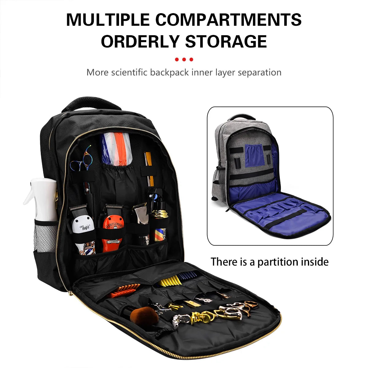 Barber Backpack Portable Hairstylist Tools Bag Large Multifunctional  Capacity Travel Bag Salon Storage Shoulders Bag Supplies