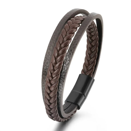 Trendy  Leather Bracelets For Men Multilayer Braided Rope Bracelets For Male Bracelets Jewelry Pulsera Hombre