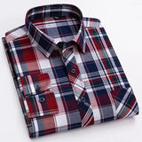 New in shirt 100%cotton long-sleeve shirts for men thin slim fit formal plain shirt plaid designer tops office elegants clothes