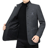 Men Business Casual Woolen Blazers Jackets Wool Suits Coats New Fashion Male Cashmere High Quality Slim Blazers Jackets Coats 4X