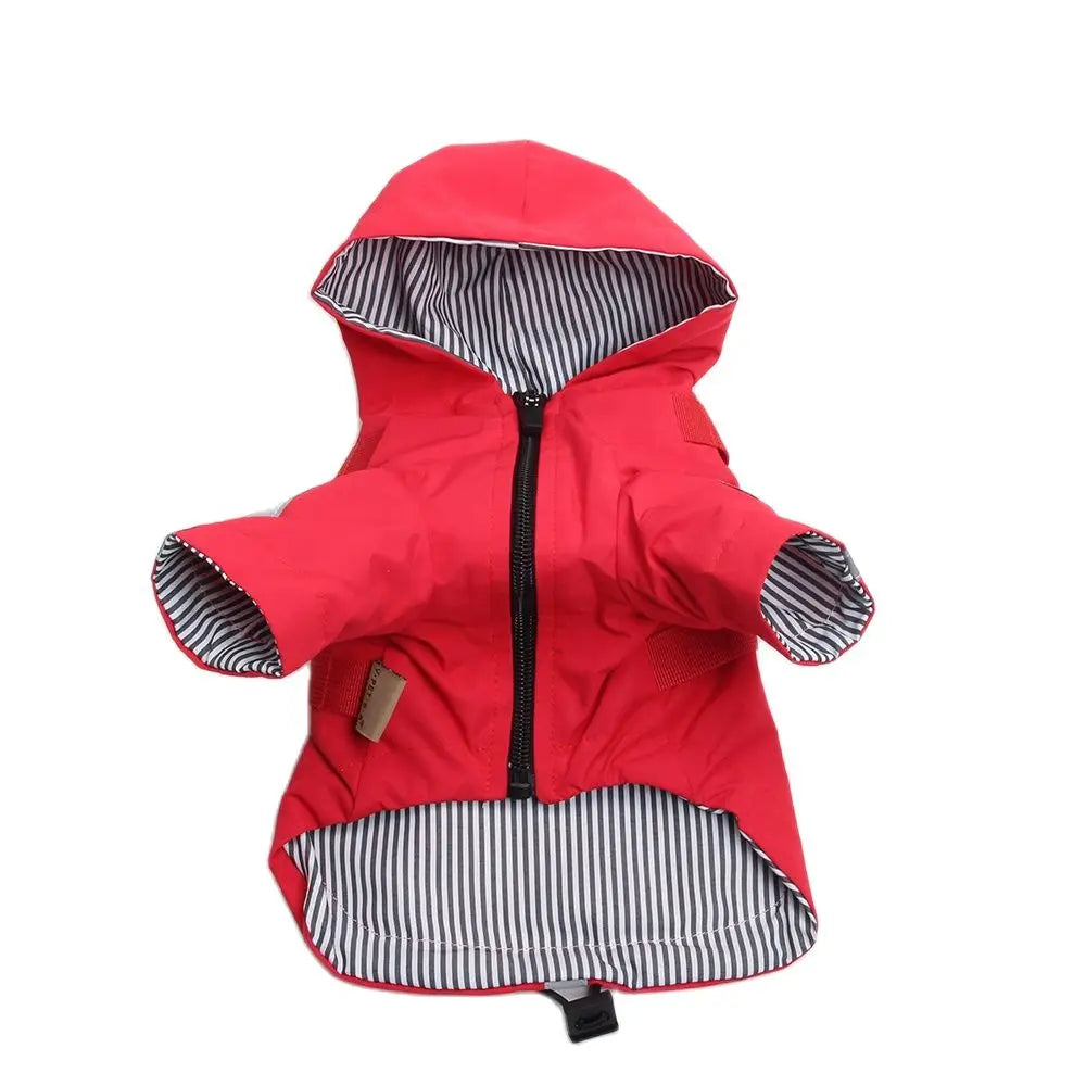 Dog Cat Raincoat Jacket Traction&Reflective Design Pet Puppy Windbreaker Coat Autumn Apparel