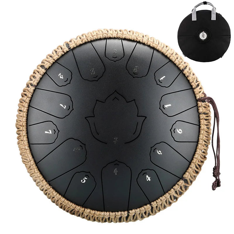 Hluru Music Drum 15 Notes Glucophone Steel Tongue Drum 13 14 Inch 15 Notes C Tone Ethereal Drum Percussion Musical Instruments