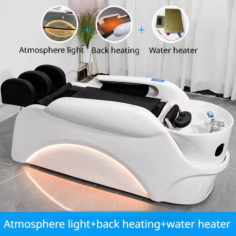 Electric Massage Shampoo Bed Hair Therapy Luxury Beauty Salon Chair Head Spa Washbasin Lavacabezas Beauty Furniture LJ50SC