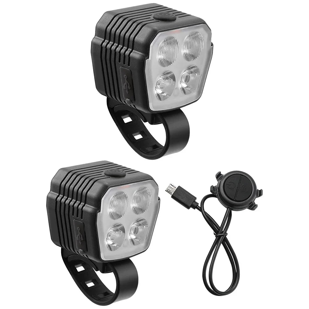 LED Bike Front Light Bicycle Light USB Charging with Horn Bike Warning Light 2 In 1 7 Light Modes Cycling Accessories