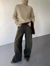 REDDACHIC 90s Retro Brushed Men Baggy Jeans Hiphop Wide Leg Whiskers Casual Oversize Pants Loose Fit Y2k Trousers Korean Clothes