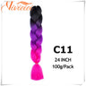 6 Pcs 24” Synthetic Braiding Hair Pink Jumbo Braids Hairstyles Purple Blue Blonde Ombre Hair Extensions For Women 100G/Pack