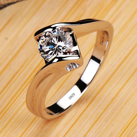 Luxury White Gold Color Tibetan Silver Rings Set For Women Vintage Round Cubic Zirconia Finger Rings Female Trendy Jewelry Gift