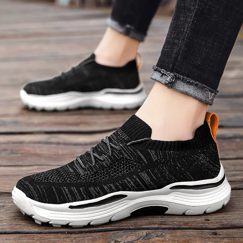 Spring Summer Casual Mesh Shoes Men Breathable Sneakers Non-Leather Thick Bottom Plus Big Size 47 48 49