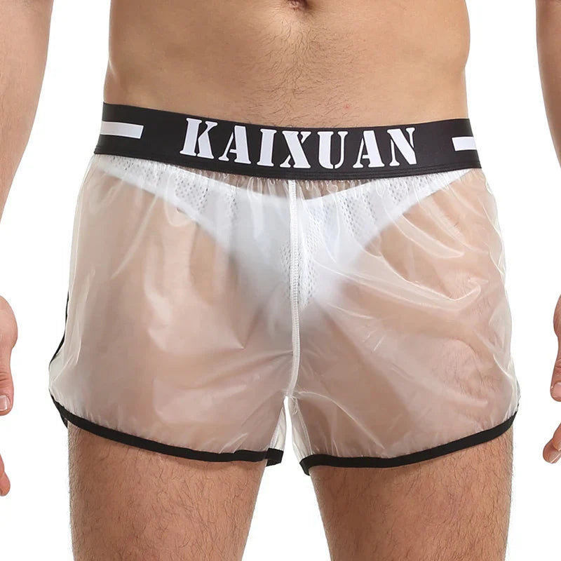 Swimwear Men Beachwear Transparent Quick Dry Waterproof Board Shorts Bathing Suits Swimming Shorts Boxers Trunks(without Briefs)