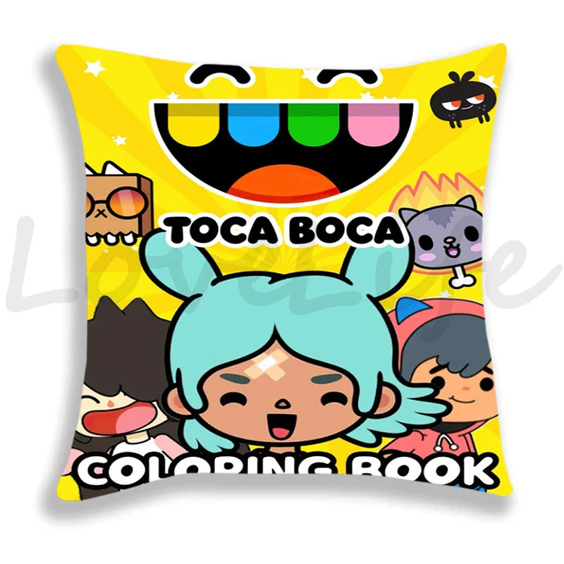 Toca Life World Pillow Case Home Decorative Toca Boca Throw Pillowcase 45*45cm Sofa Cartoon Cushion Covers Zipper Pillow Cover