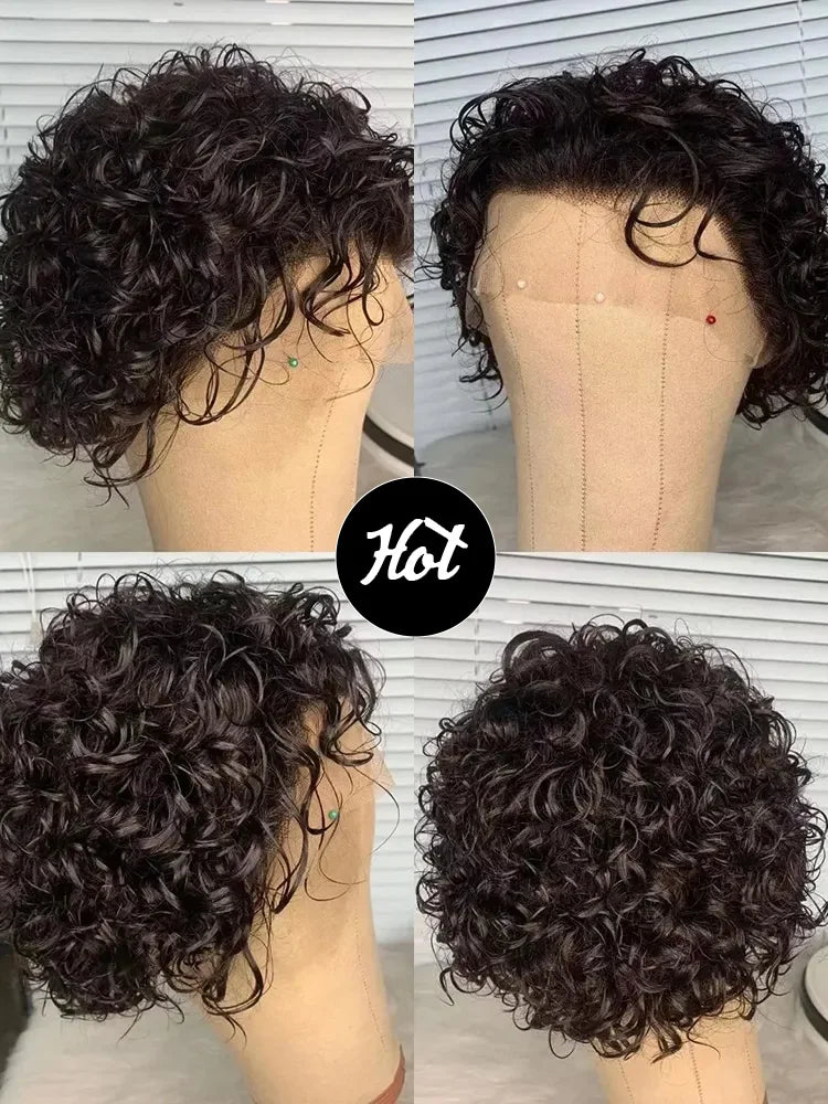 Pixie Cut Wig Human Hair 13x1 Lace Frontal Wigs Human Hair Short Bob Human Hair Wigs For Black Women Lace Front Human Hair Wig