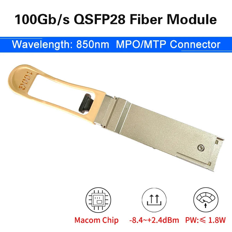 High Speed QSFP28 100G 850nm Fiber Optical Module 100GBASE-SR4 100m MTP/MPO DDM For Cisco QSFP28-100G-SR4/ Mikrotik Equipment