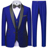 Men's British Style Slim Suit 3 Piece Set Jacket Vest Pants / Male Business Gentleman High End Custom Dress Blazers Coat  S-6XL