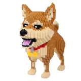 KNEW BUILT Squirrel Model Mini Building Blocks Children Learning Toys for Kid Boy Girl Black Cat Shiba Inu Corgi Pet Style Brick