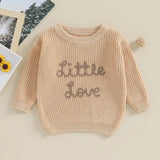 Autumn Baby Girls Boys Sweaters Coat Kids Knitting Pullovers Tops Baby Boys Girls Letter Embroidery Long Sleeve Sweaters