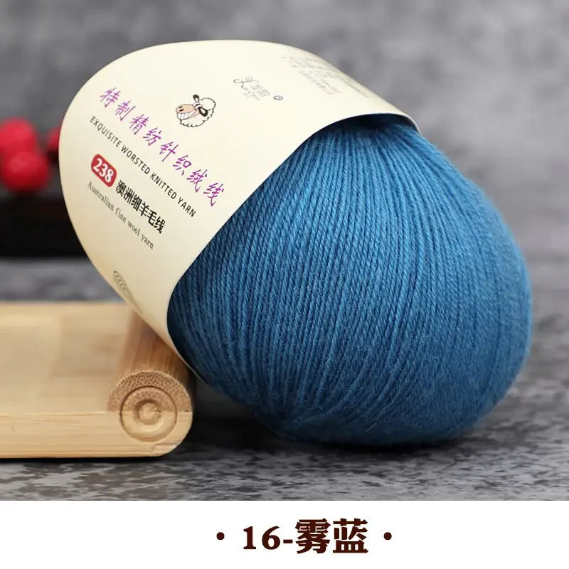 50g 100% Merino Wool Yarn Thin Yarn Soft Anti-pilling Eco-friendly High Quality for Hand Knitting Wool Crochet Knitting