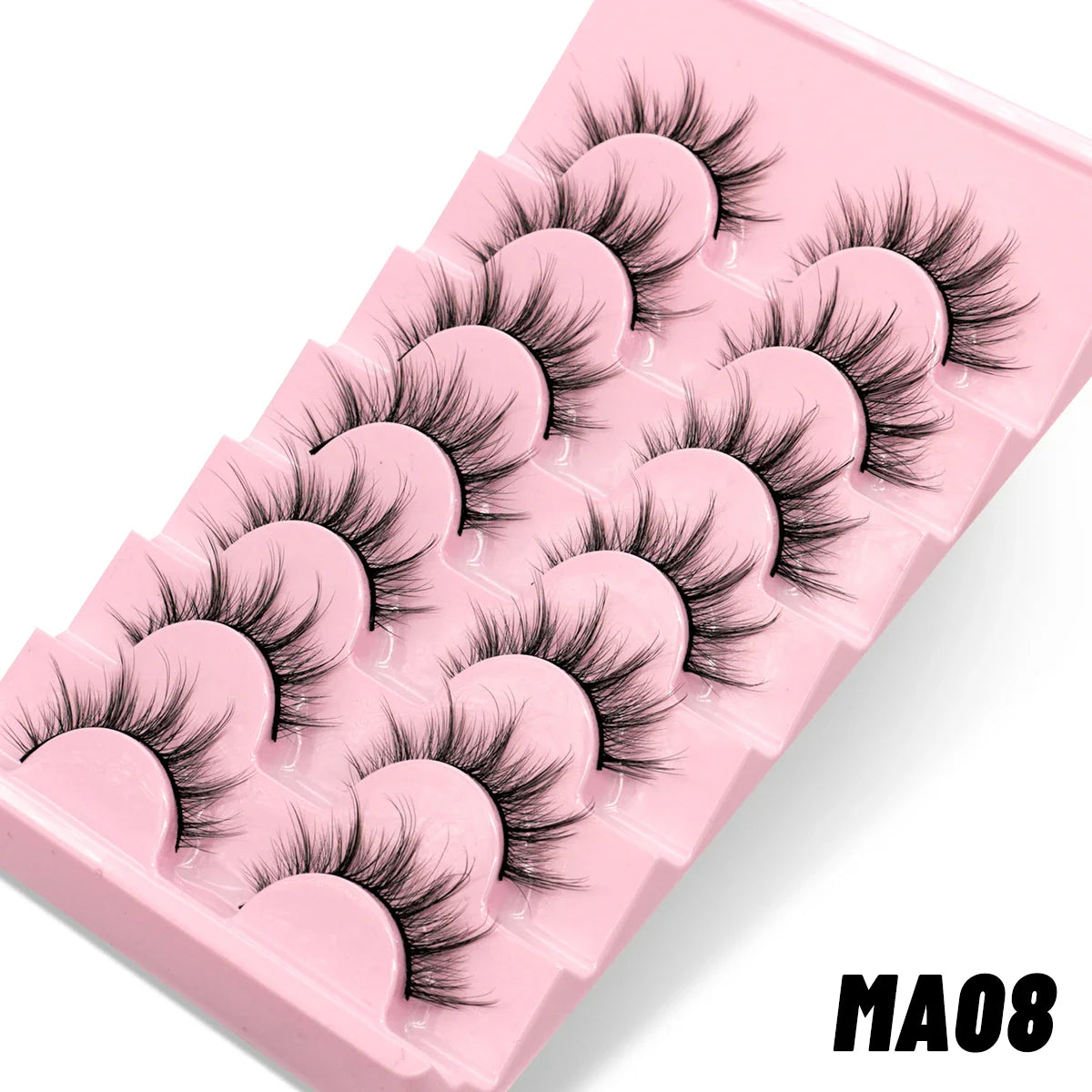 GROINNEYA Natural Long 10 Pairs 3D Mink False Eyelashes Fake Lashes Makeup Kit Mink Lashes Cat Eye lashes Short Eyelashes