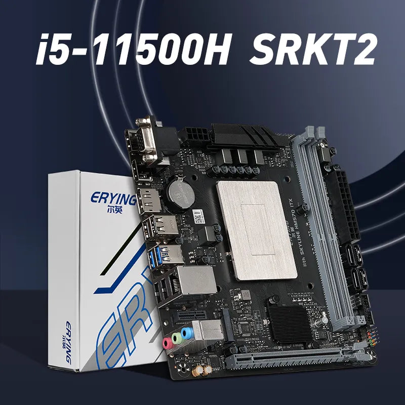 ERYING M-ITX DIY Desktops Motherboard Set with Onboard CPU Kit Interposer Core i5 11500H SRKT2 6C12T DDR4 Gaming PC Computer