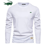 2023 Cotton Long Sleeve T Shirt For Men Solid Spring Casual Mens T-shirts High Quality Male Tops Classic Clothes Men's T-shirts