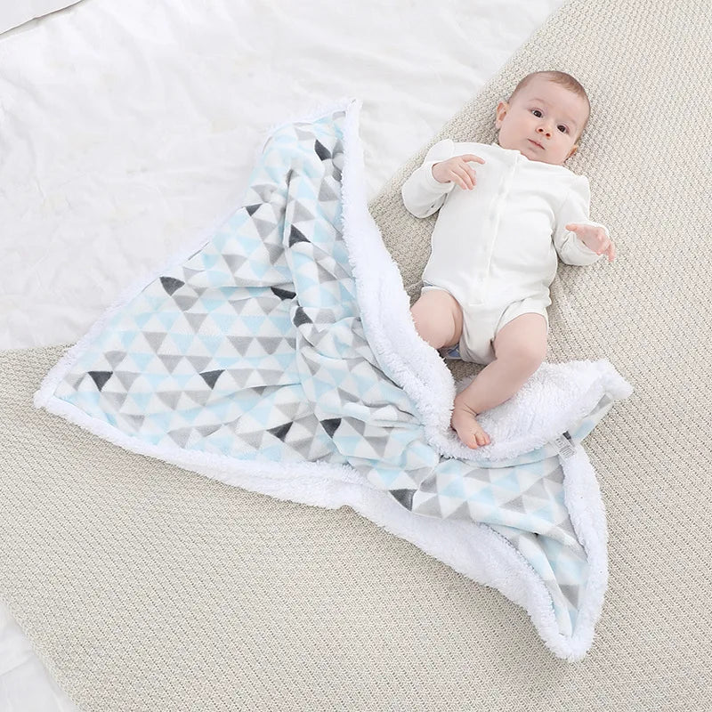 Baby Blanket Warm Fleece Thermal Newborn Soft Stroller Sleep Cover Infant Bedding Swaddle Wrap Soft Washable Thick Blanket Quilt