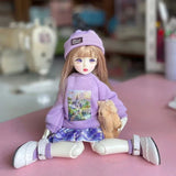 Full Set 1/6 BJD Doll Fashion Suit 30CM Doll with 3 Pair Eyes Blythe Doll Kids Girls Toy Gift ( Open Head)