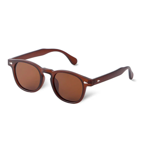 STORY Classic Rivet Round Polarized Sunglasses Men Women 2023 Brand Designer Vintage Brown Lens Square Sun Glasses UV400 SZ9189M