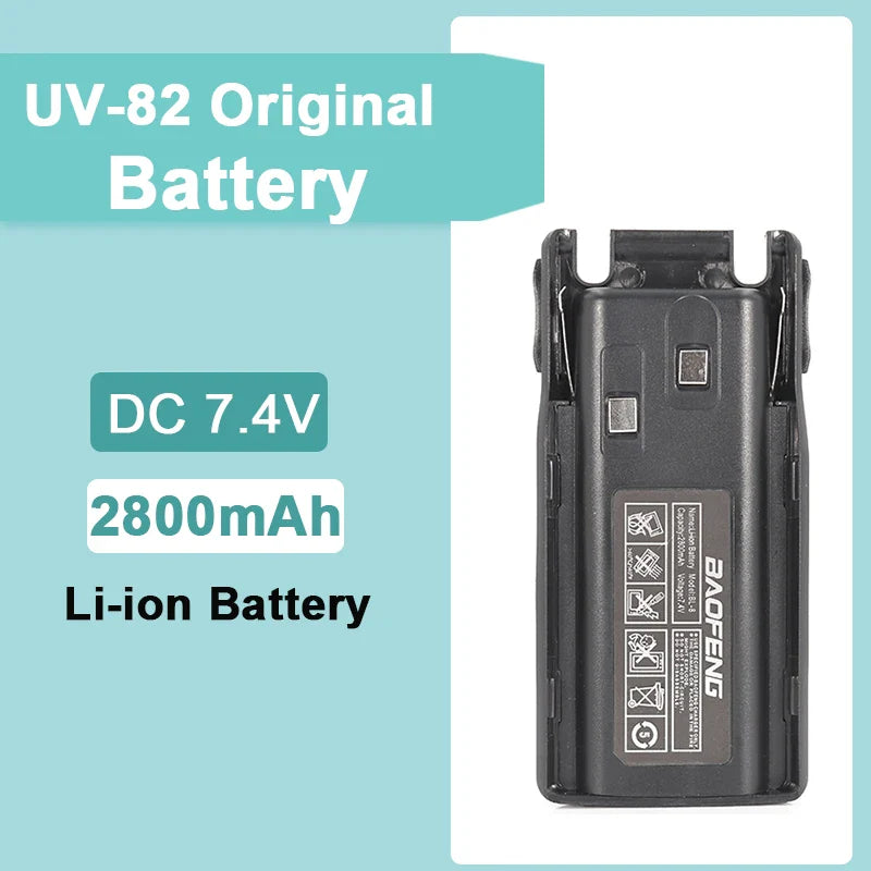 Baofeng UV-82 Battery 2800/3800/4200 mAh Enlarge for Walkie Talkies UV82 Plus UV-8D UV-82WX Original Ham Radios BL-8 Accessories