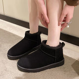 New Snow Boot Style Short Mini Winter Sheepskin Boots Women Waterproof Natural Wool Ankle Boots Fur Lined Ankle Warm Flat Shoes