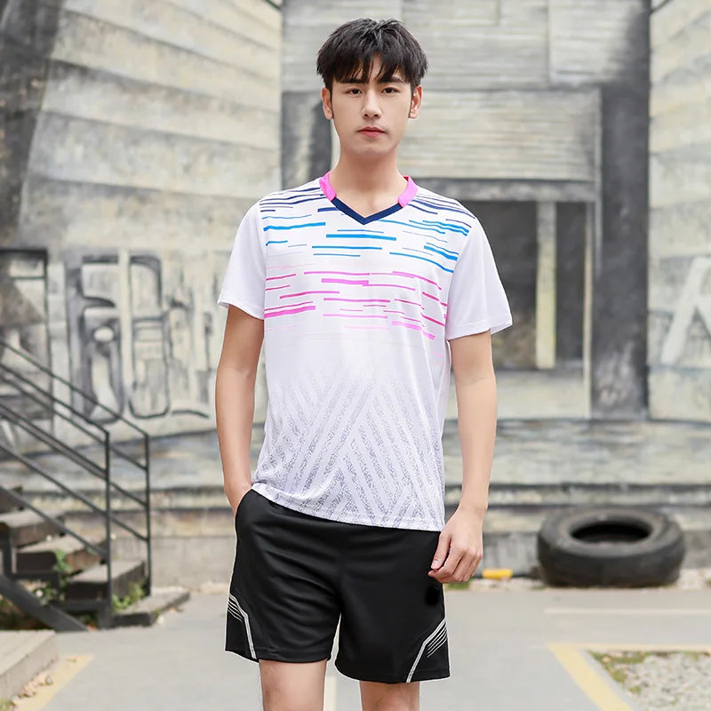 New Badminton Shirts Men Women Table Tennis Shirts Outdoor Running T-Shirts Fitness Gym Tennis Shirts Unisex