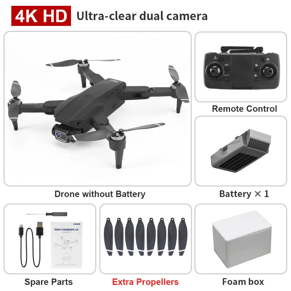 L900 PRO Drone 4K Professional 5G WIFI FPV GPS HD Camera Photography Brushless Foldable Quadcopter 1200M RC Toy Gift