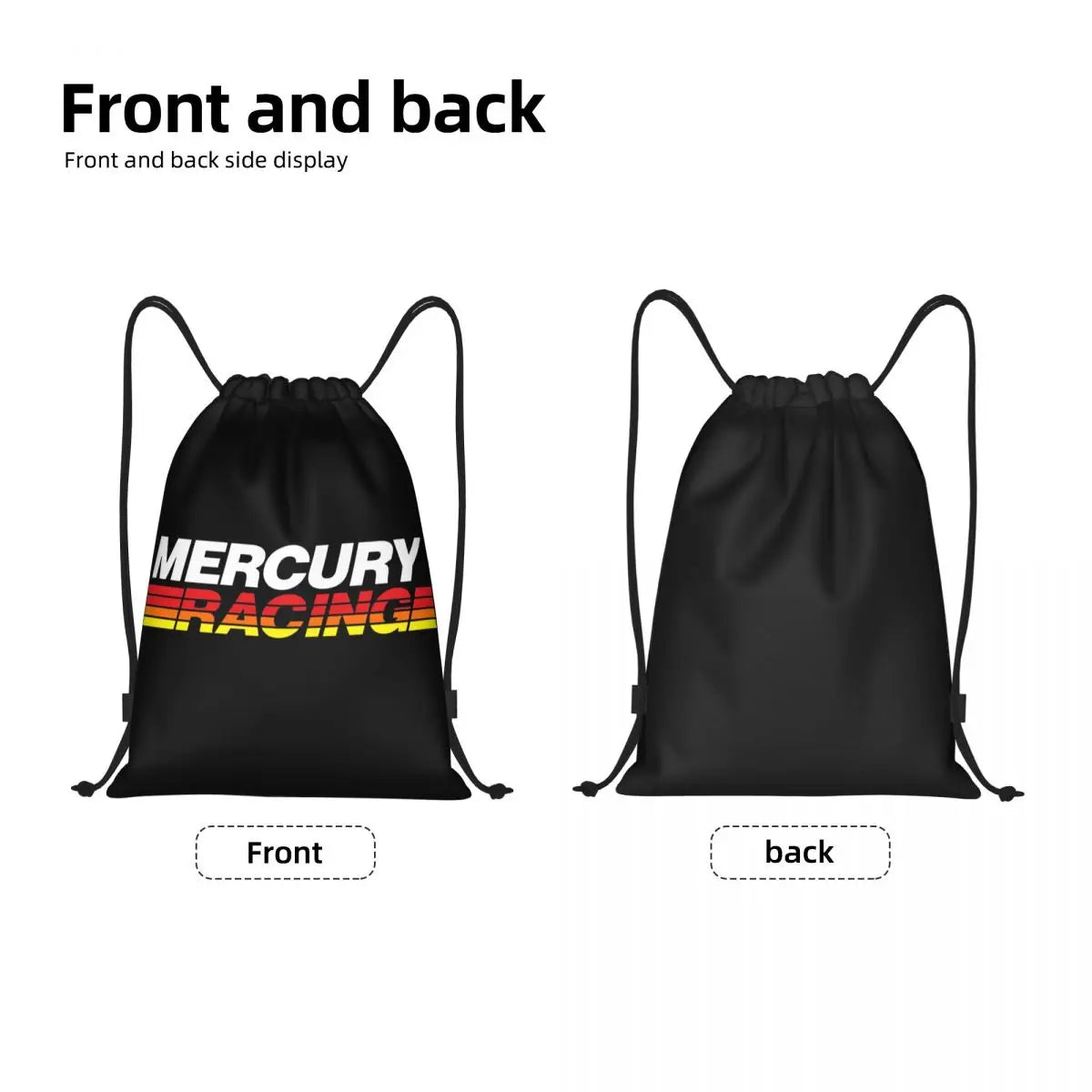 Mercury Racing Logo Bag Drawstring Backpack Sports Gym Sackpack String Bags for Hiking