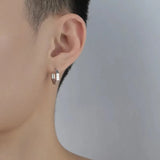 For Men, S925 Silver Needle Earrings For Men And Women, Punk Style Men's Earrings, Fashionable And Trendy Gifts