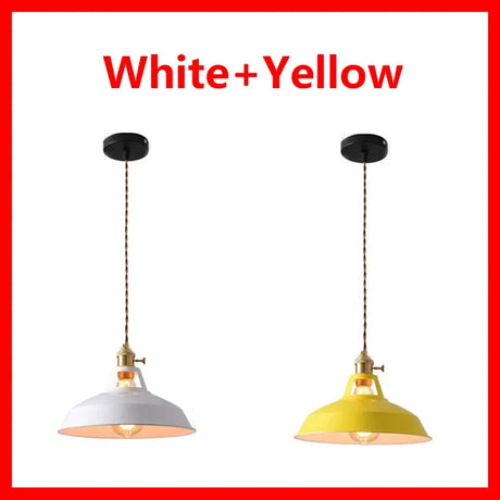 Pendant Light Retro Industrial Colorful Restaurant Kitchen Home Ceiling Lamp Vintage Hanging Light Lampshade Decorative Lamps