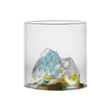 Japanese Whisky Glass Cup 3D Mountain Water Glass Glacier Mug Vodka Wine Cup Glass Fuji Artwork Gift Cocktail Glasses Drinkware