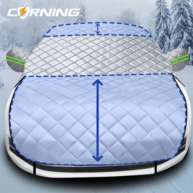 3/5-Layer Thicken Car Snow Cover Car Windshield Hood Protection Cover Snowproof Anti-Frost Sunshade Protector Winter Auto Parts